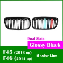 Тире решетка на бампер м выглядеть для bmw F45 F46 гриль матовый черный 3 цвета линии 2013