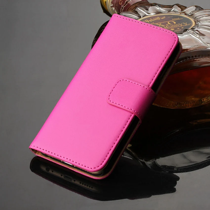 Роскошный настоящий кожаный магнитный кошелек с застежкой Чехол флип-чехол держатель для карт чехол для телефона для Apple iPhone 5 5S SE/4 4S - Цвет: Розовый