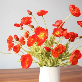 

1 PCS seven colors Beautiful Artificial Poppy Silk Flowers fake flower very vivid Home Wedding Decoration Gift beautiful flower