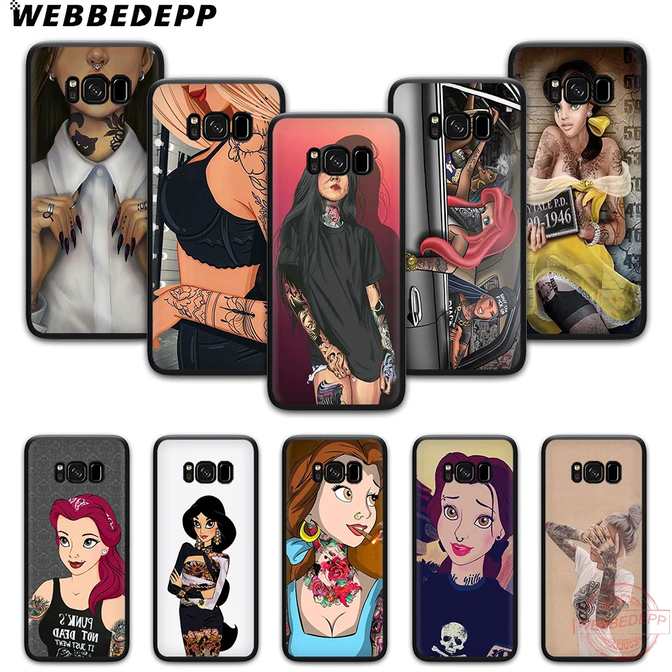 

WEBBEDEPP Tattoo girl princess anime TPU phone case for samsung s6 s7 edge s8 s9 s10 plus s10e note8 9 note 10 Plus