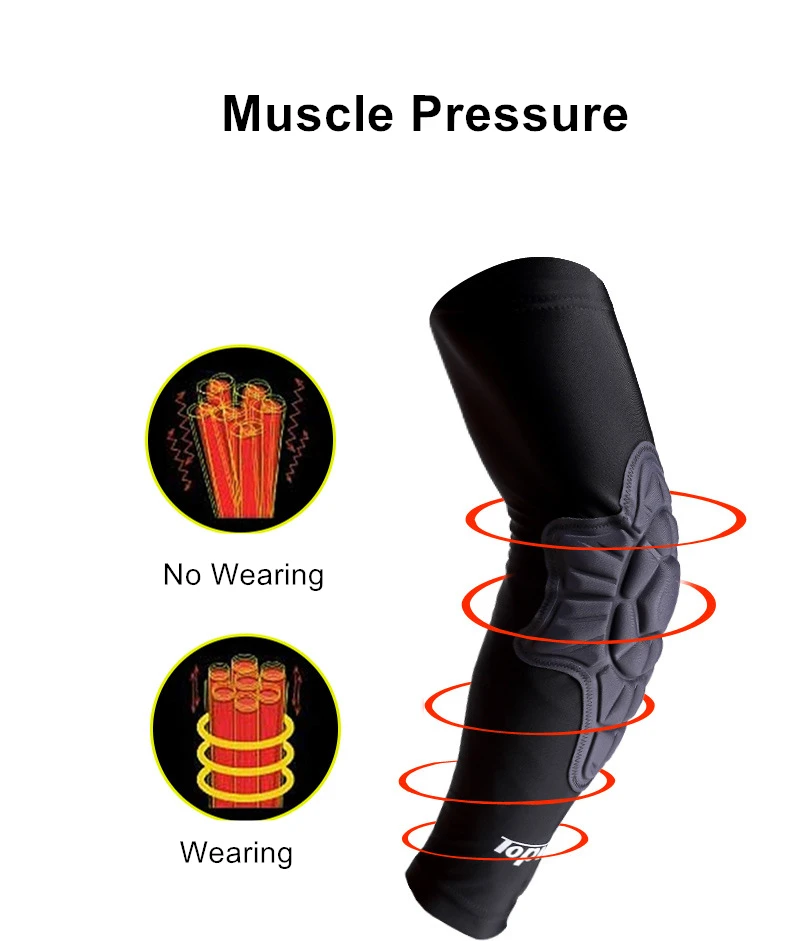 1PCS Crashproof Elbow Protector Crashproof Elbow Pads Arm Sleeve Padded Support Brace for Tennis Basketball Volleyball Honeycomb