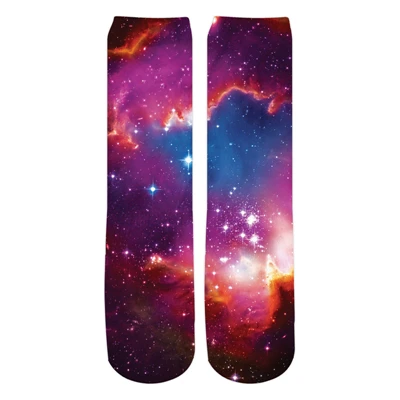PLstar Cosmos новые модные мужские 3d носки Галактика Космос красочные Туманность печатных мужчин/женщин повседневные Прямые Носки - Цвет: color as the picture