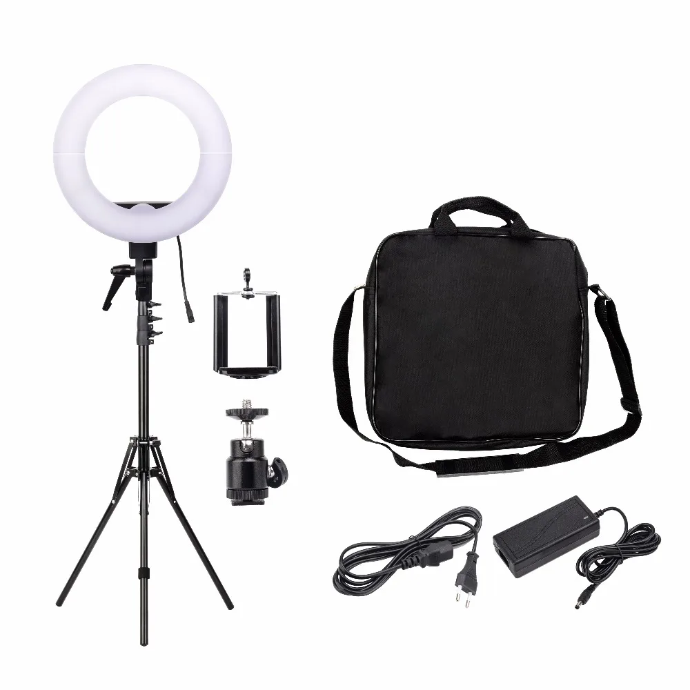 

Zomei 12 inches Photography LED ring light For Studio Phone live Video Stepless Dimmable Lamp with carry bag Tripod Stand