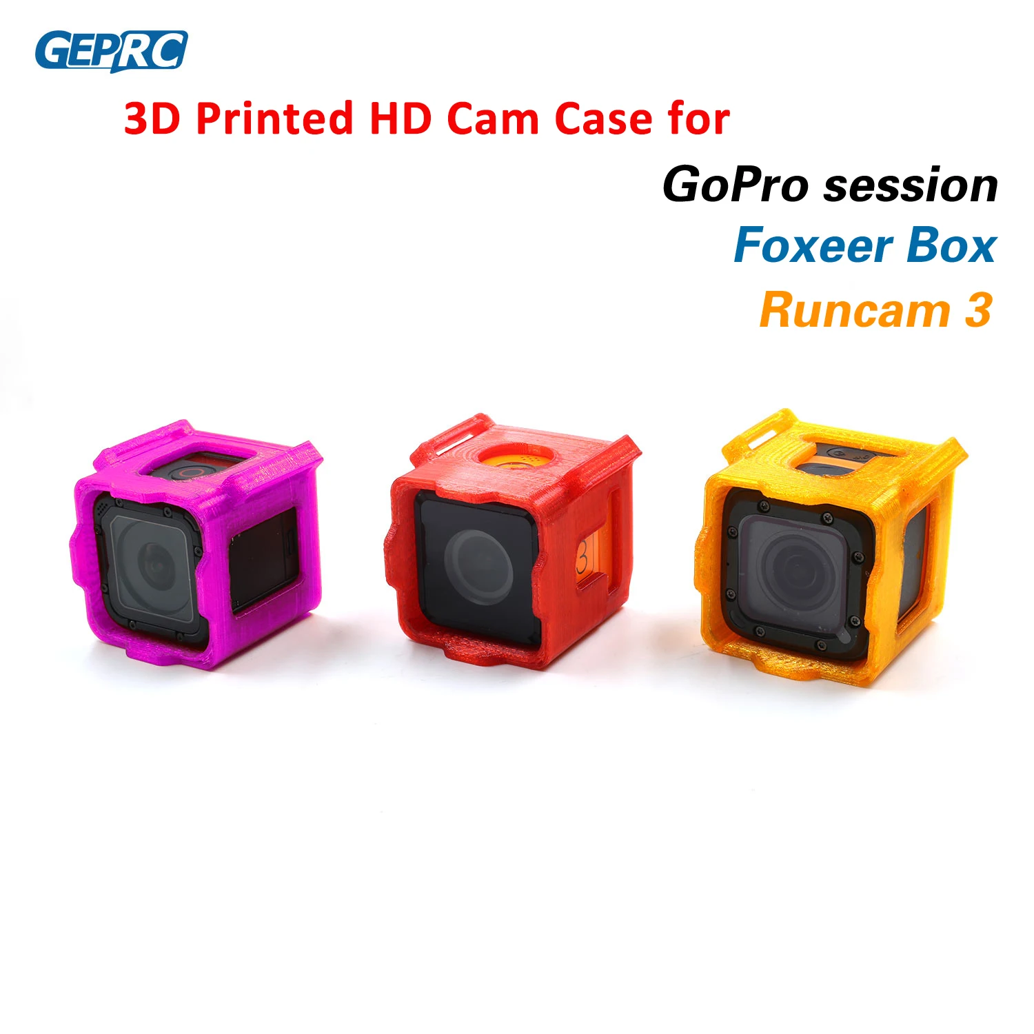 

GEPRC 3D Printed TPU Fixed Mount Holder for Runcam 3/Foxeer Box / Gopro Session HD Action Cam FPV Racing Drone DIY Parts 4colors