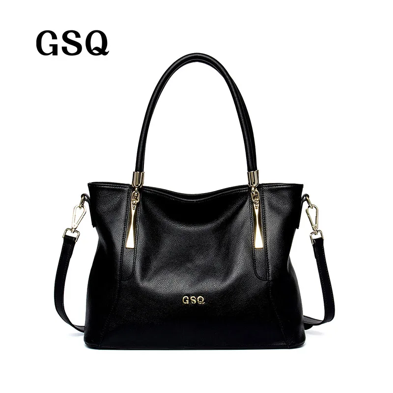 GSQ High Quality Genuine font b Leather b font Women font b Handbag b font Fashion