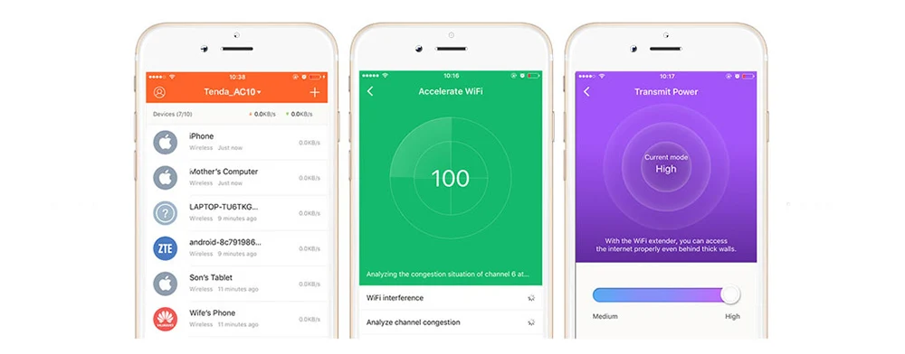 Tenda AC10 Гигабитный беспроводной wifi роутер двухдиапазонный 2,4G/5G wifi роутер 1000 Мбит/с Беспроводной ретранслятор 802.11AC интеллектуальное управление приложением