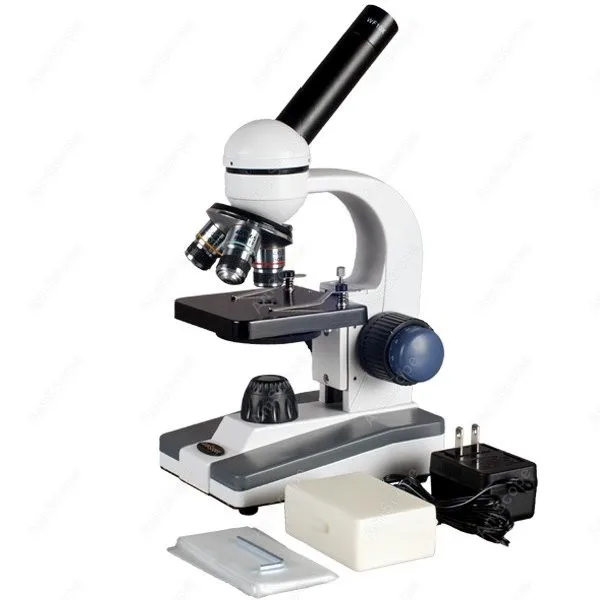 

Compound Microscope--AmScope Supplies 40X-1000X Home School Metal Frame C&F Compound Microscope + 10 Slide Collection