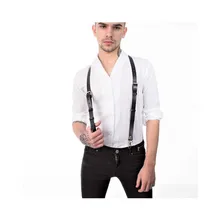 Ремни на подтяжках мужские регулируемые кожаные нательные бретели ремни платье для выпускного вечера привязная система подвязки грудь Связывание верх с лямками