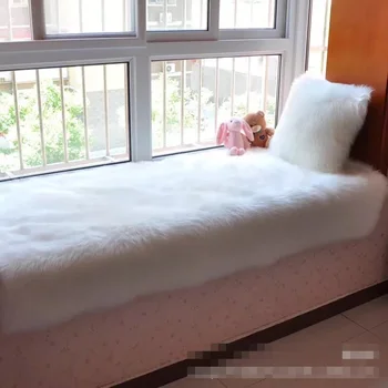 

Width160cm White plush faux fox fur shoes hats clothing toy pillow cushion fabric pile of 7cm