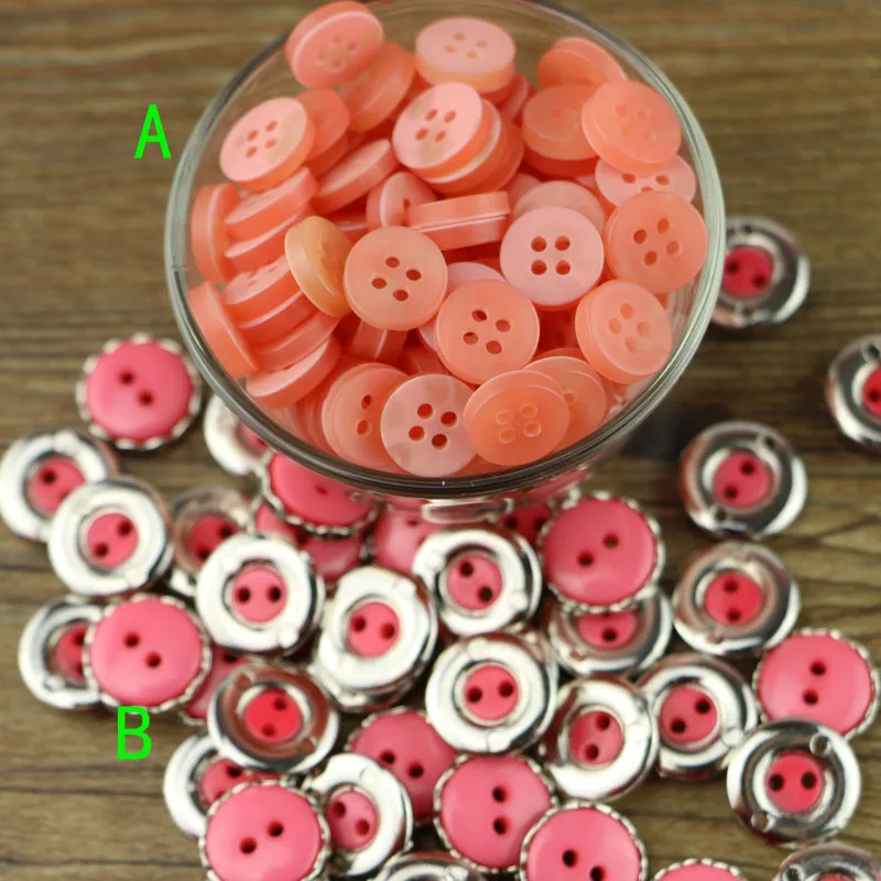 

8mm 50pcs resin button clip round mix two holes suitable for clothing bag accessories