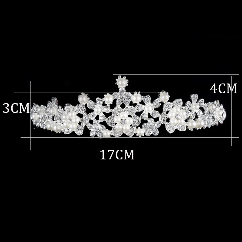 Big Princess Tiara Red Crown Crystal Rhinestone Wedding Accessories Pearl Headband Bridal Hair Headdress Girl Hair Jewelry - Окраска металла: 2