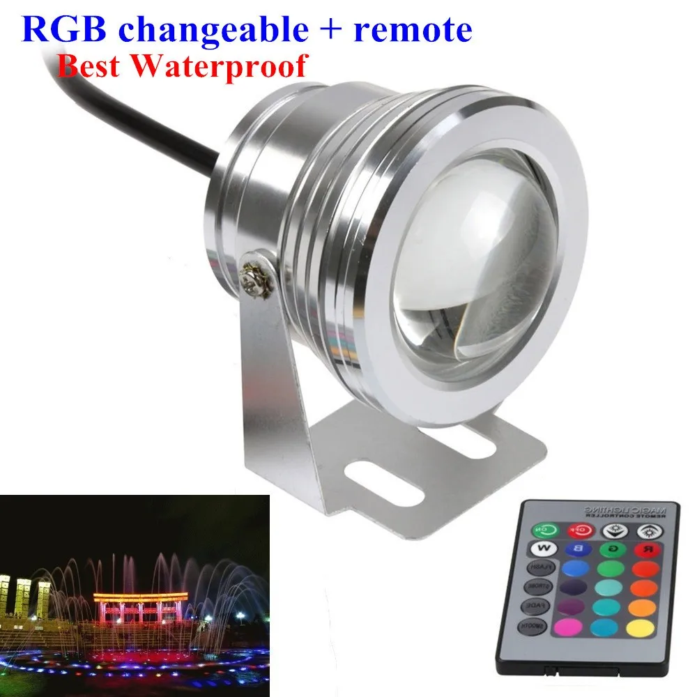 DC12V 10 Вт RGB/RGBW светодиодный подводный светильник IP67 Водонепроницаемый Бассейн светильник s Сменные 16 Цвета+ 24 клавиши контроллер светодиодной ленты