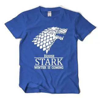

High-Q Unisex Game of Thrones cotton T-Shirt t shirt tees Game of Thrones HOUSE STARK WINTER loose t-shirt t shirt tees