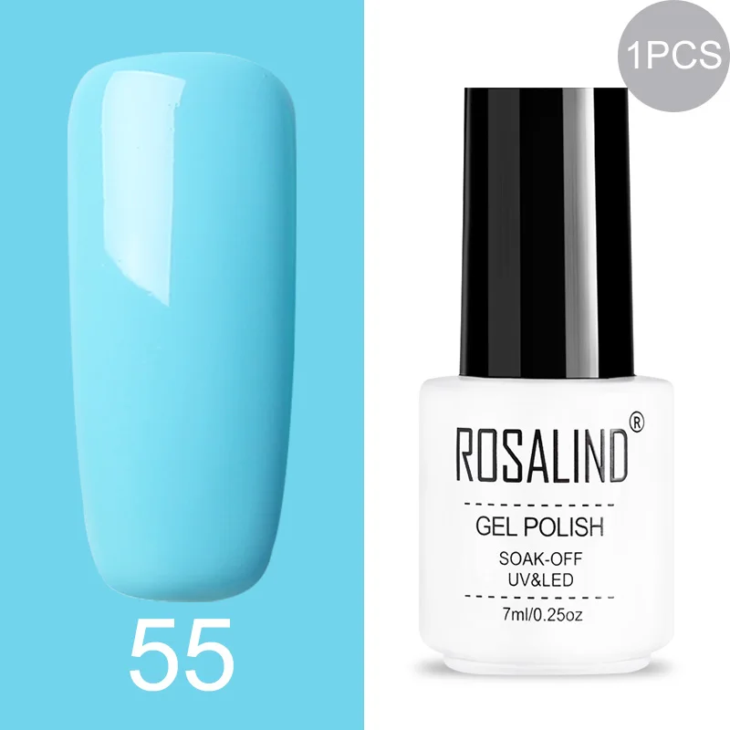 ROSALIND Gel Varnish Set For Manicure Hybrid Nail Art Top Coat Primer - Цвет: 55