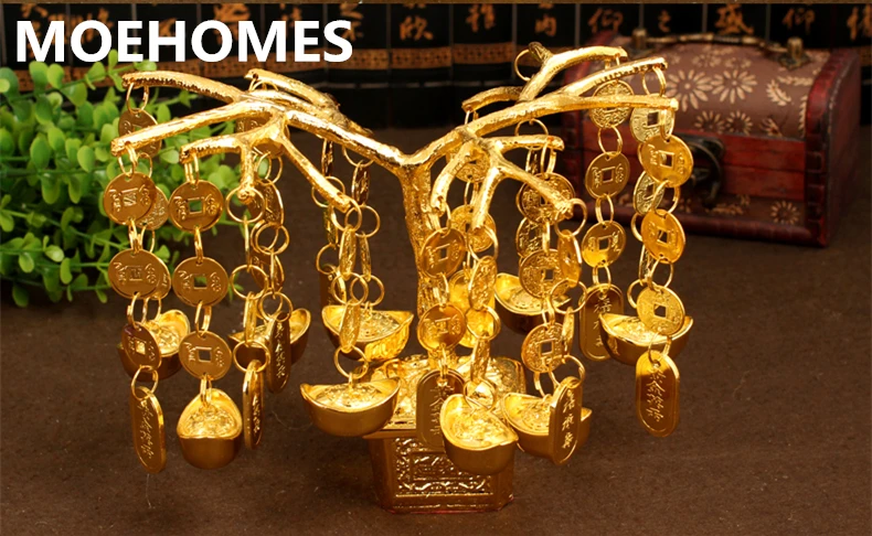 MOEHOMES Chinese Brass copper A cash cow wealth fengshui Statue sculpture Family decoration gifts metal crafts