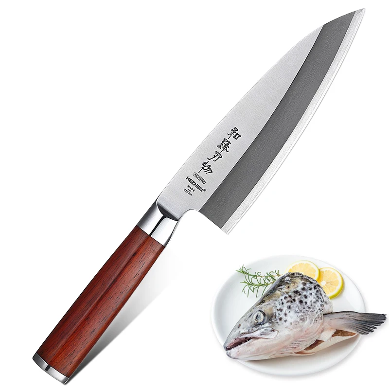 HEZHEN суши Кухня Нож X5Cr15MoV нержавеющая сталь высокое качество 240~ 300 мм японский Gyuto филе рыбы нож палисандр ручка - Цвет: 180mm Gyuto Knife