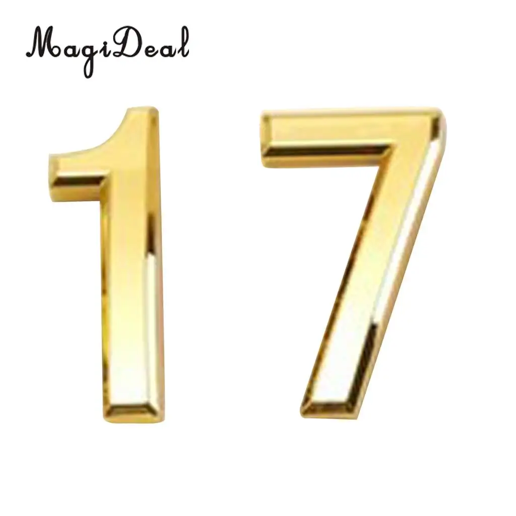 2Pcs Gold ABS Number House Mailbox Number 3D Digit Number ...