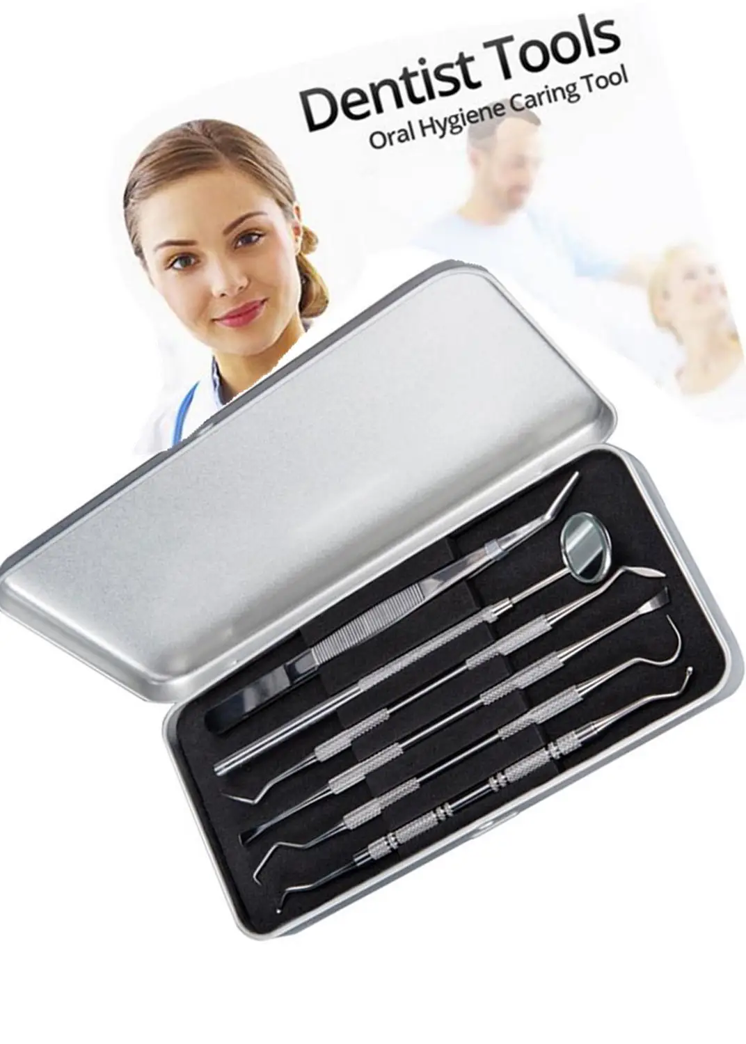 

6pcs/Set Stainless Steel Dental Tools Kit Teeth Tartar Scraper Mouth Mirror Dentists Pick Tool Teeth Scaler for Personal Use New