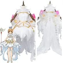 Cardcaptor Sakura: прозрачная карта Сакура косплей костюм Сакура КИНОМОТО снежный Ангел карнавальное платье для косплея карнавальный костюм