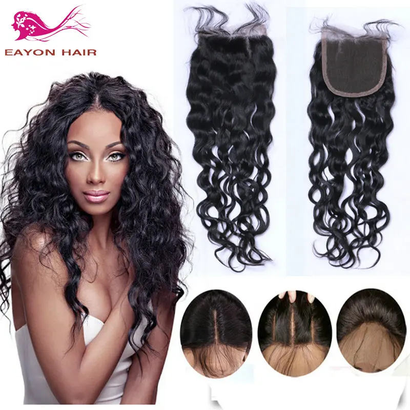 Бразильский Виргинский Распущенными Волосами Закрытие Волна Вьющиеся Волосы С