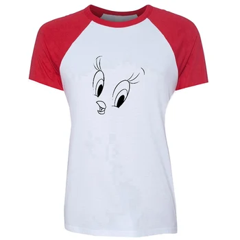 

Funny cartoon Tweety Bird Christmas hats Cute Rabbit Bugs Bunny Looney Tunes White Design Women's Lady Print T-Shirt Graphic Tee