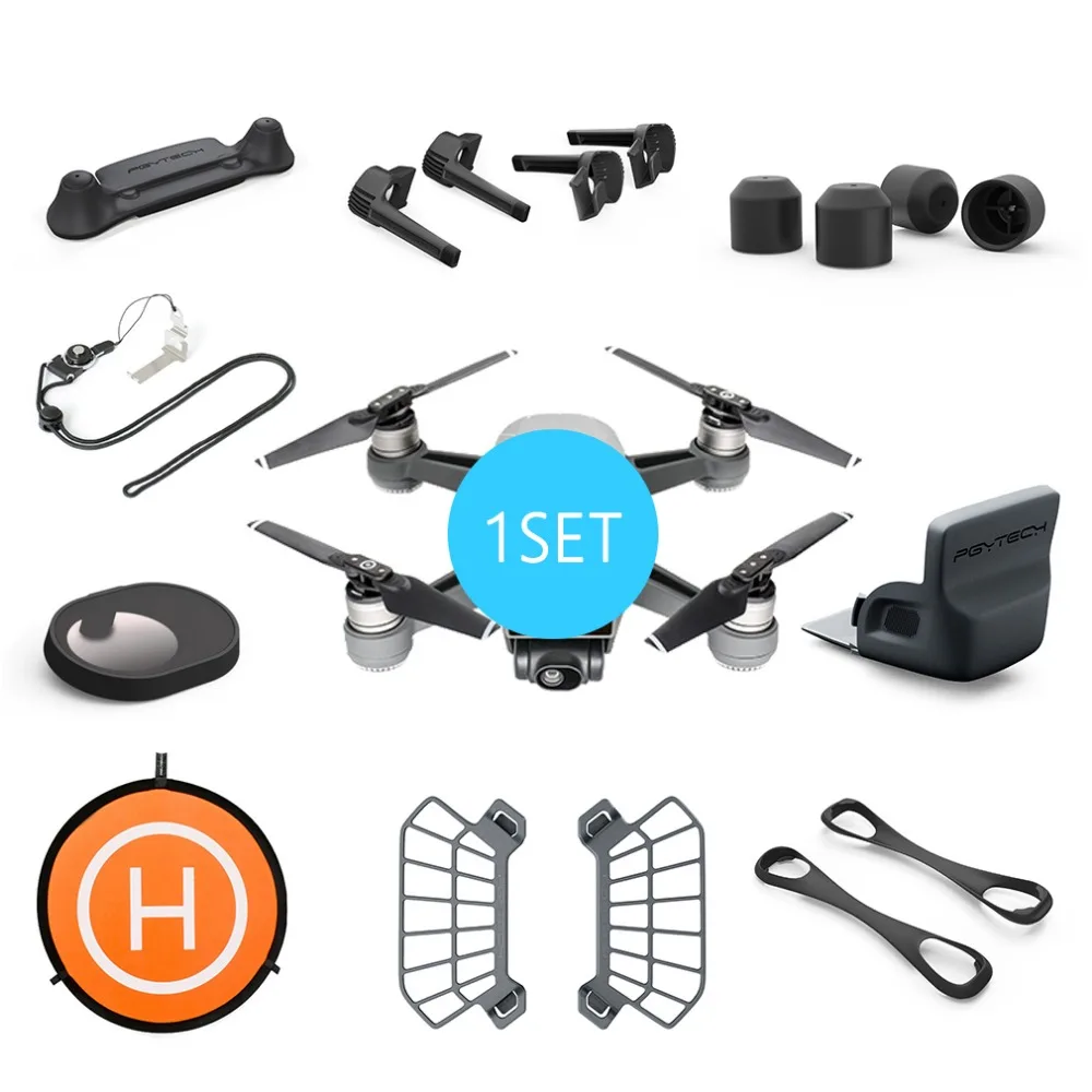 

PGYTECH Combo Sale 1 Set Landing Pad 55 cm & Propeller Motor Hood & Remote Control Guard & Motor Protective Cap For DJI Spark
