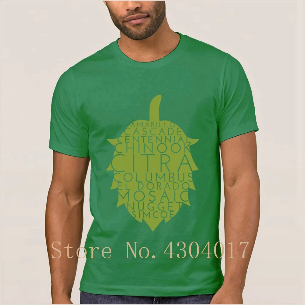 Американский хмель крафт пиво футболка круглый воротник пользовательские забавные мужские футболки одежда Camisetas большой размер Xxxl удивительный хип-хоп топы - Цвет: Green