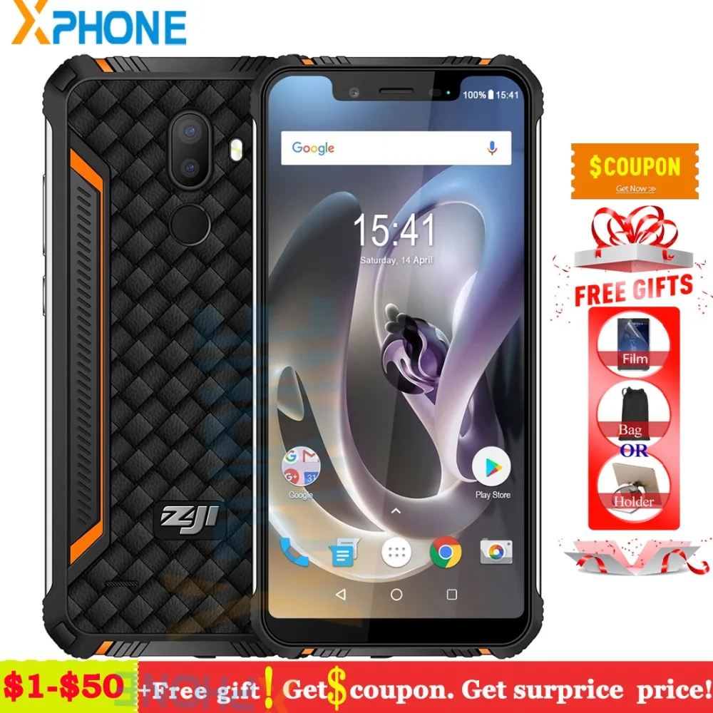 

HOMTOM ZOJI Z33 Cell Phone Dual 4G 3GB 32GB IP68 Waterproof Shockproo 4600mAh Face Fingerprint ID 5.85'' Android 8.1 Smartphone