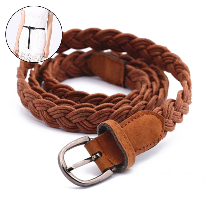 

Rope Braid Candy Colors Casual Knitted Weave Belts Women Girls Adjustable Fashion Belt For Dresses Clothing Accessories