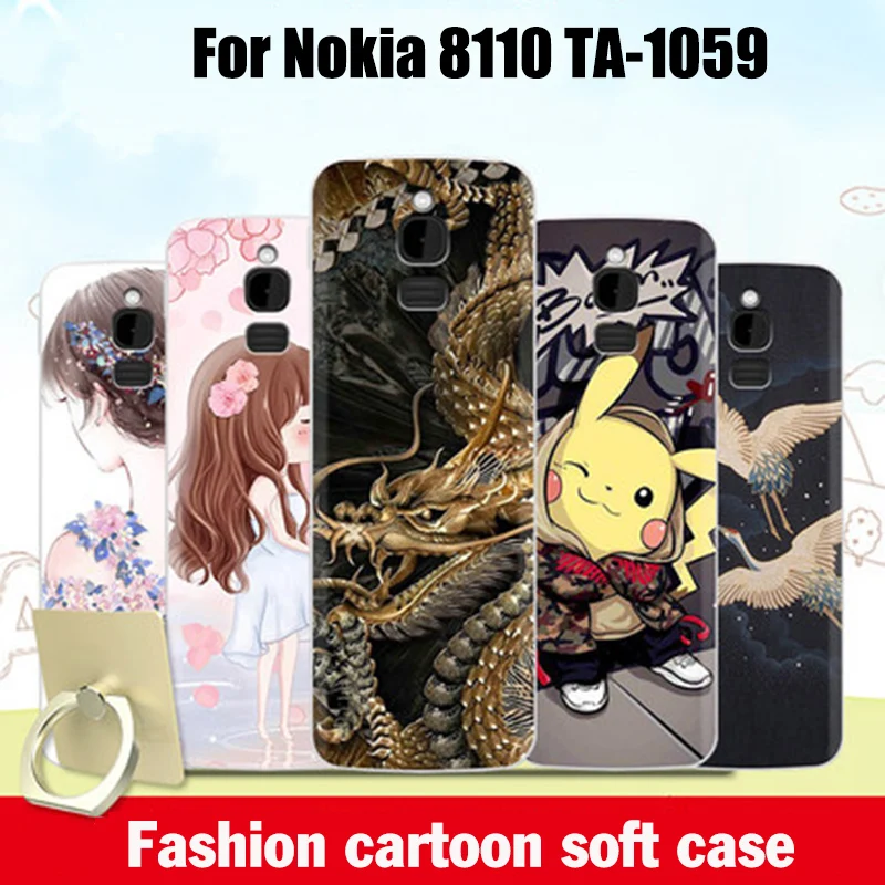 Чехол для Nokia 8110 4G силиконовый мягкий чехол из ТПУ телефона с мультяшным рисунком