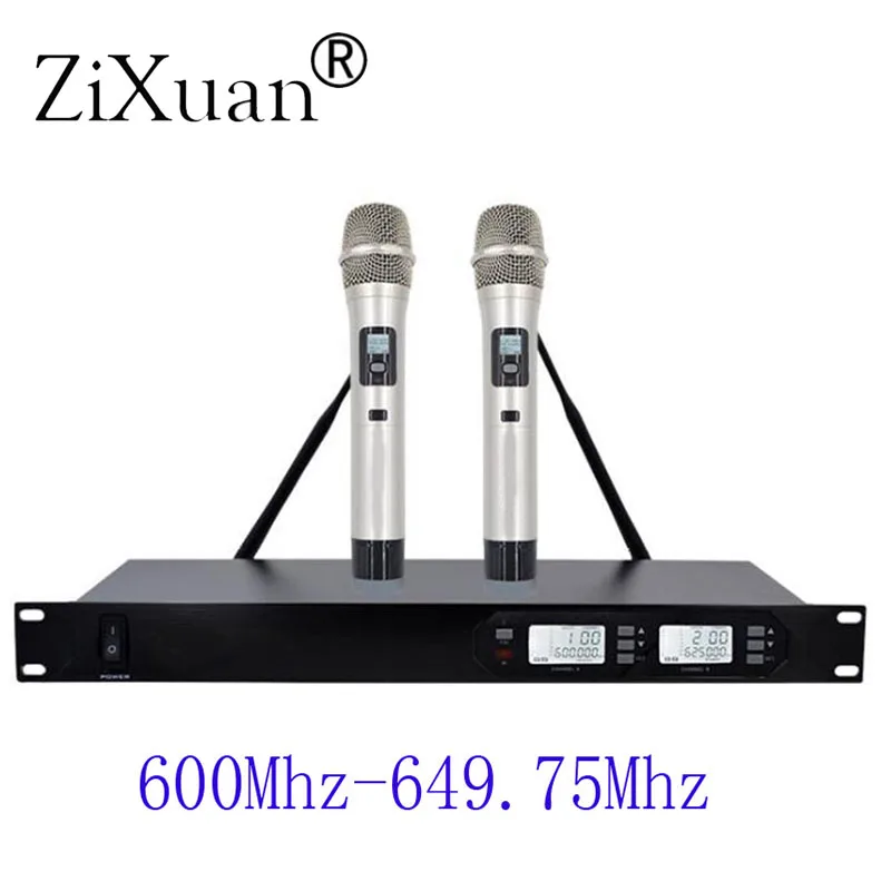 2 канала беспроводной микрофон системы professional каналы UHF Динамический микрофон professional 2 караоке микрофон