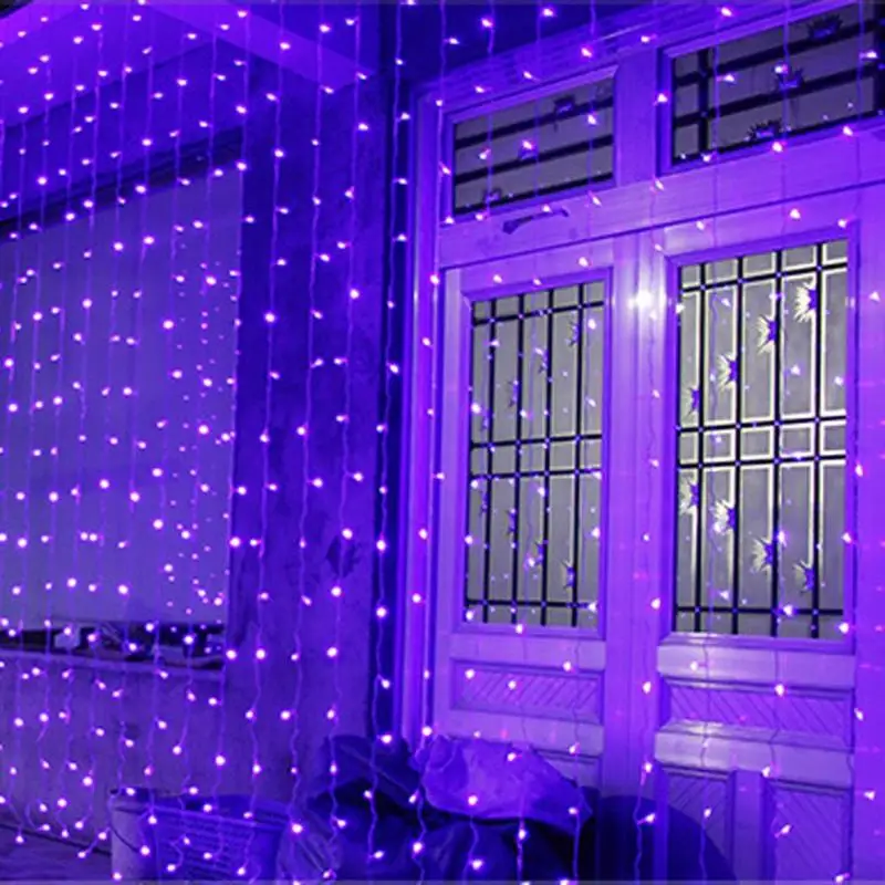 UK blue light 3x6 М 600 светодио дный s светодио дный Строка сказочных огней Indoor/Outdoor Шторы Рождественский - Испускаемый цвет: UK blue light
