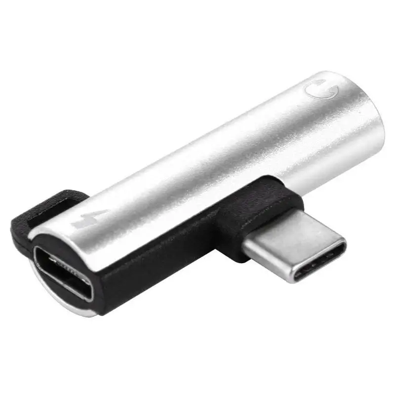 2 в 1 Тип C до 3,5 мм разъем для зарядки наушников конвертер USB аудио адаптер