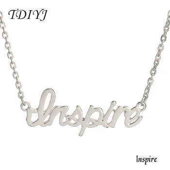 

TDIYJ Women Bijoux Inspire Word Necklace 17'' Monogram Choker Necklace Jewellery 5Pcs/lot