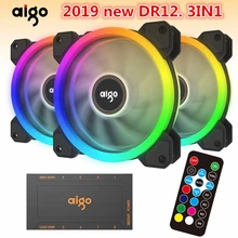 Aigo DR12 компьютерный корпус ПК охлаждающий вентилятор RGB отрегулировать светодиодный 120 мм тихий+ ИК пульт дистанционного управления компьютерный кулер охлаждающий RGB чехол вентилятор