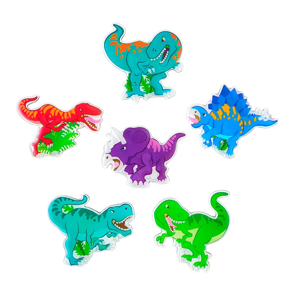 

Sticker 6PCS 3D Cartoon Dinosaur Refrigerator Magnet For Kitchen Lockers Multiple colors 2019new
