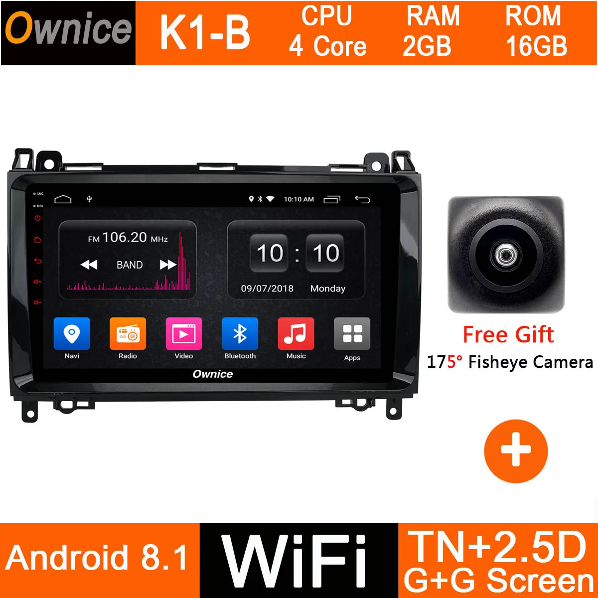 K1-B " Android 9,0 Octa 8 ядра, 4 Гб+ 32G для Mercedes Benz A B класс W169 W245 B200 W639 W906 A160 A180 A200 радио плеер DSP CarPlay - Цвет: K1-B