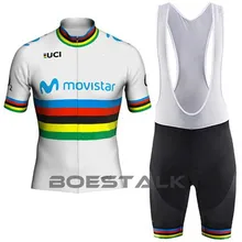 2019 European champion movistar Men Cycling Jersey Set triathlon suit summer short sleeves bike clothing uniforme ciclismo