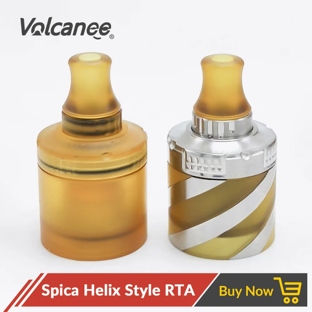 Короткий бак Volcanee Coppervape Spica Helix Style RTA вместимостью 2 мл SS316 Ultem PEI для Pro MTL eCig