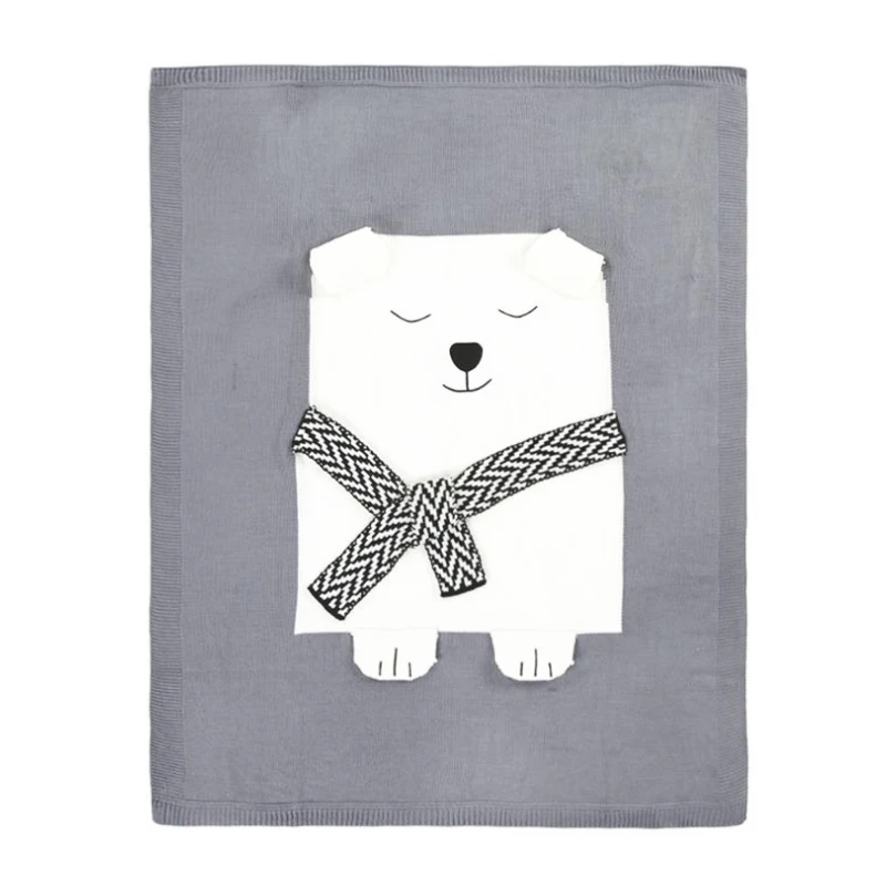 Polar bear 3 Новое детское одеяло с рисунком лисы, Пеленальное полотенце для новорожденных, банное полотенце, детское мягкое теплое шерстяное одеяло для сна, Пеленальное постельное белье, пляжное полотенце s - Цвет: Polar bear 3