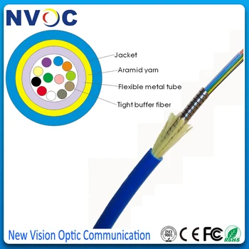 

Single Mode,G652D(0.6 or 0.9mm Tight Buffer Fiber),PVC LSZH Jacket,Mini 12Cores SM Indoor Outdoor Armored Fiber Optical Cable