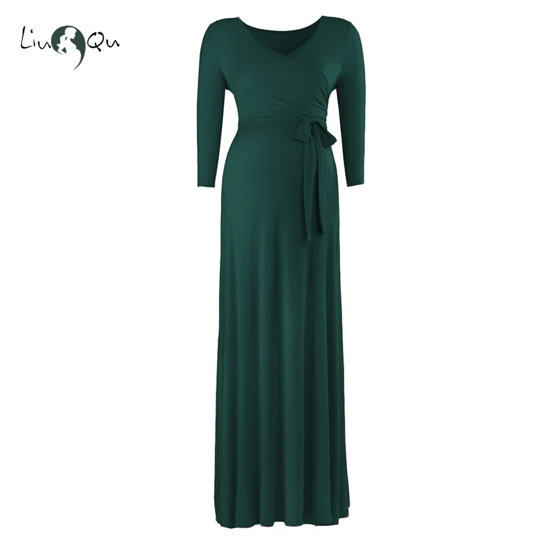 

Maternity Dress Photography Props Maxi Maternity Dresses for Photo Shoot Pregnancy Clothes Candy Color Soft Cotton Long Dress