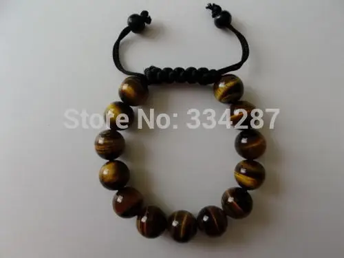 

TIGER EYE STONE 12mm BEADS Shamballa Bracelet,FIT ALL,Man Woman,Lucky Stone