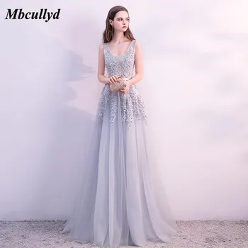 

Mbcullyd Elegant Applique Lace Bridesmaid Dresses 2018 Sexy V-neck Dress for Wedding Party Plus Size Dress for Wedding Party