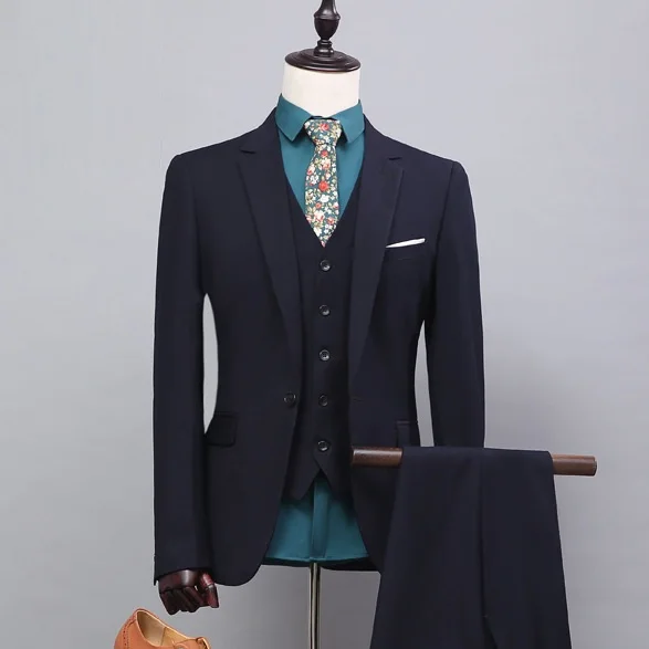 На заказ модный бренд мужской костюм Slim Fit черные блейзеры однобортный Cutton ткань нежная Мужская Свадебная вечеринка костюмы