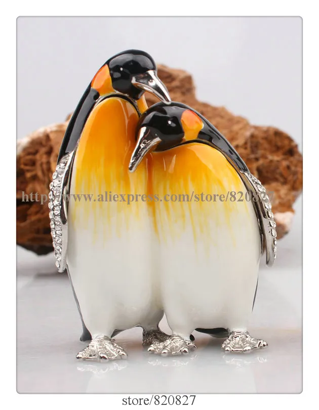 

Penguin Jewelry Box Wholesale Penguin Animal Trinket Box Novelty Penguin Ring Box Made in Metal Pewter