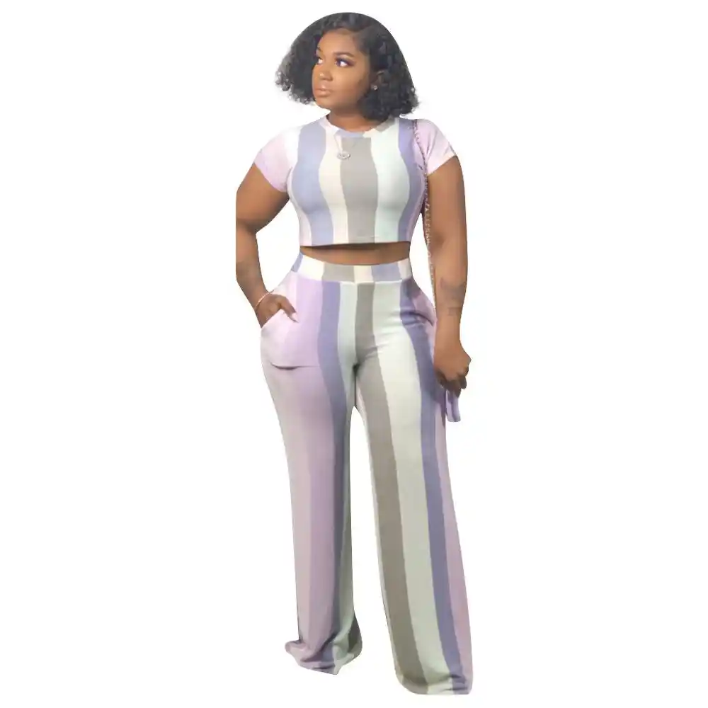 purple and yellow striped overalls