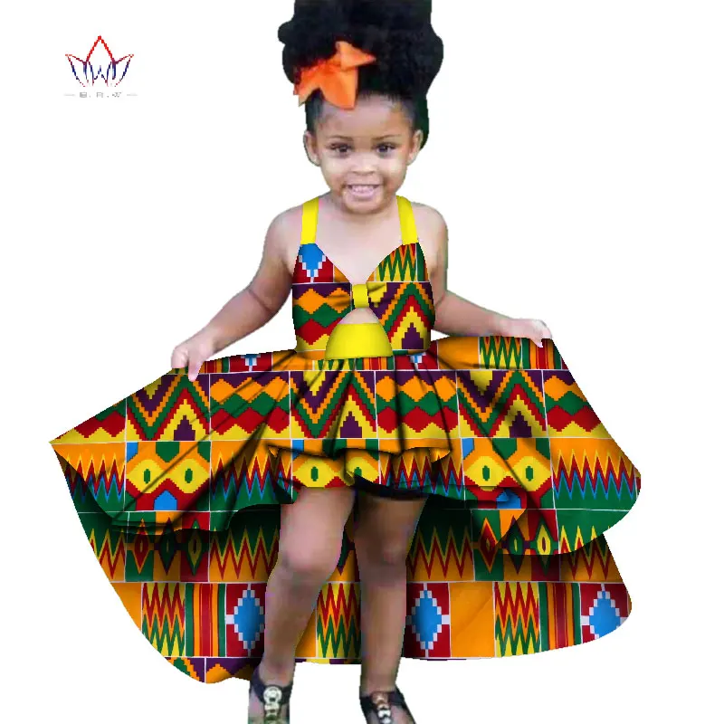 Новая модная одежда для детей в африканском стиле; милые платья для девочек в африканском стиле с оборками; традиционная одежда в африканском стиле; WYT277 - Цвет: 3