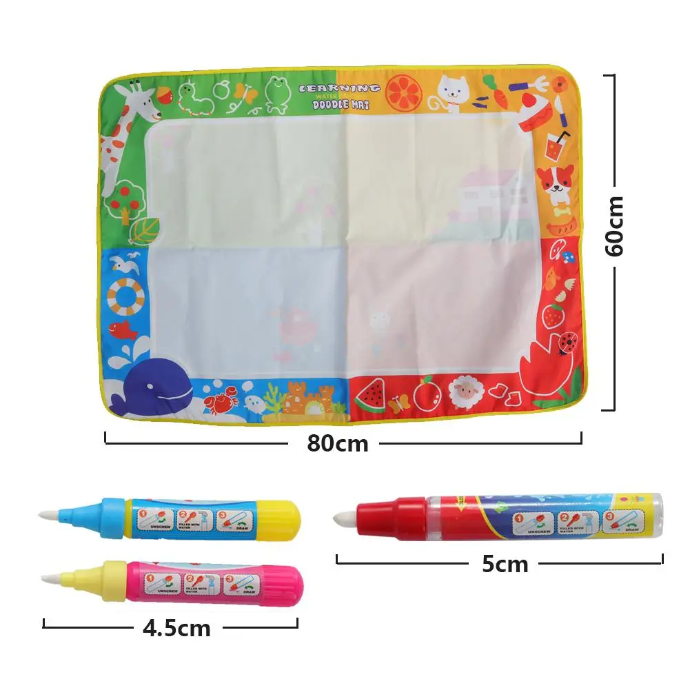animal world Water Drawing Mat 70*100cm+3 Pens+5 Stamps Educational Toy for Kids - Цвет: animal world