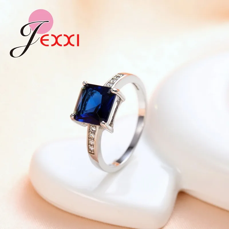Кольцо квадратное из синего камня с кристаллом для матери подруги|crystal stone ring|stone